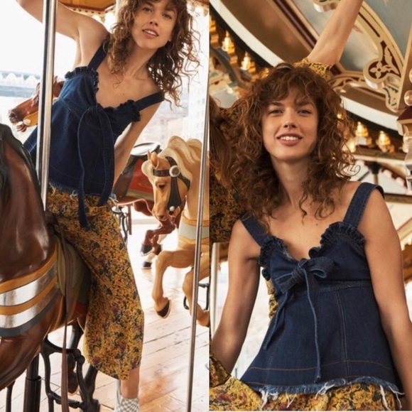 Madewell Tops - Madewell Karen Walker Raw Edge Denim Trianon Top 6